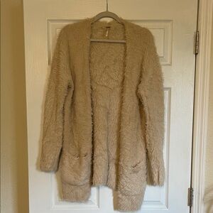 Free People Pale Pink Fuzzy Cardigan